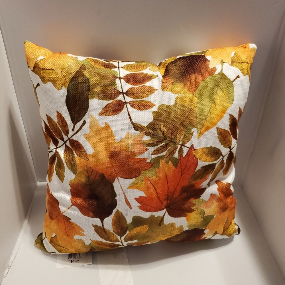 Fall Leaves Throw Pillow, NWT